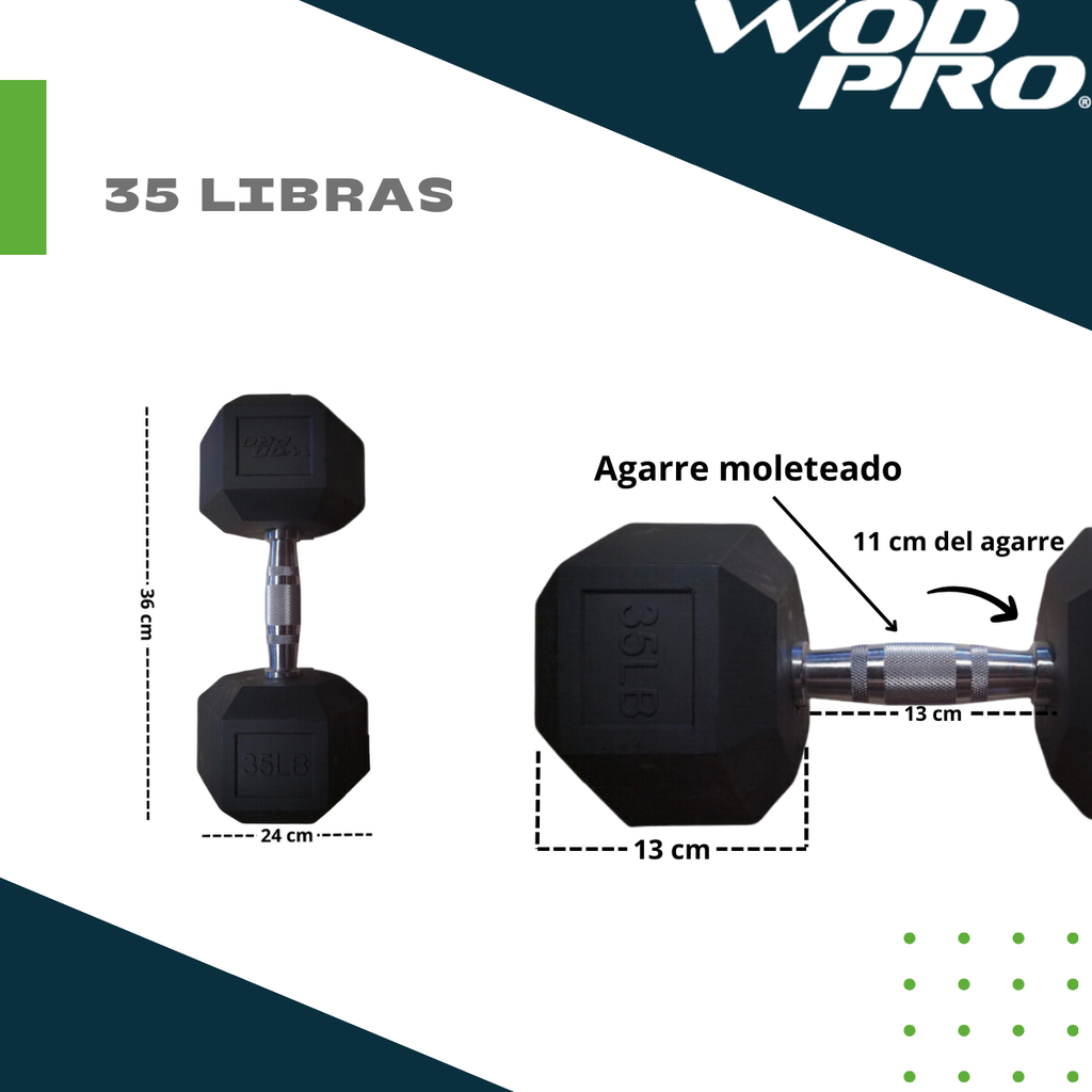 ​Set de mancuernas Wod Pro de 5 hasta 50 libras con rack