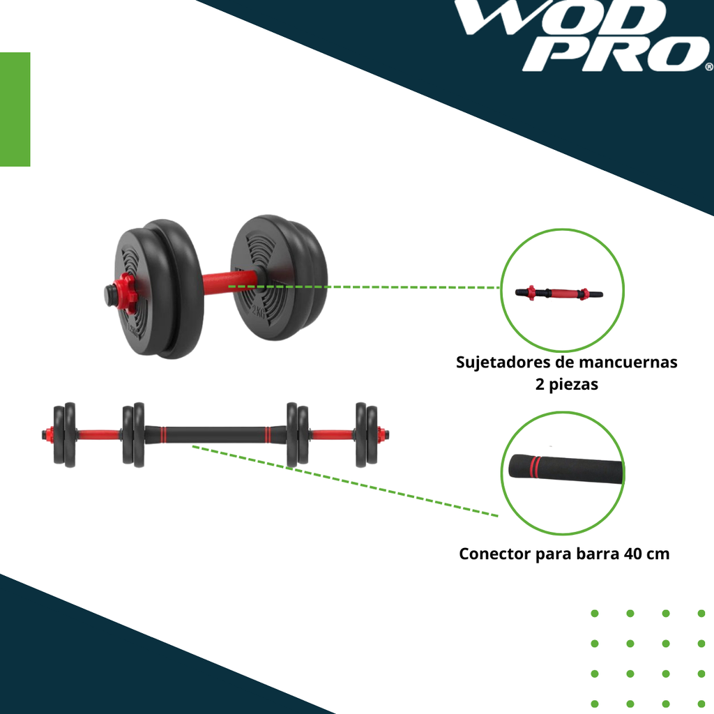 Set de pesas 14 kg ajustable Wod Pro