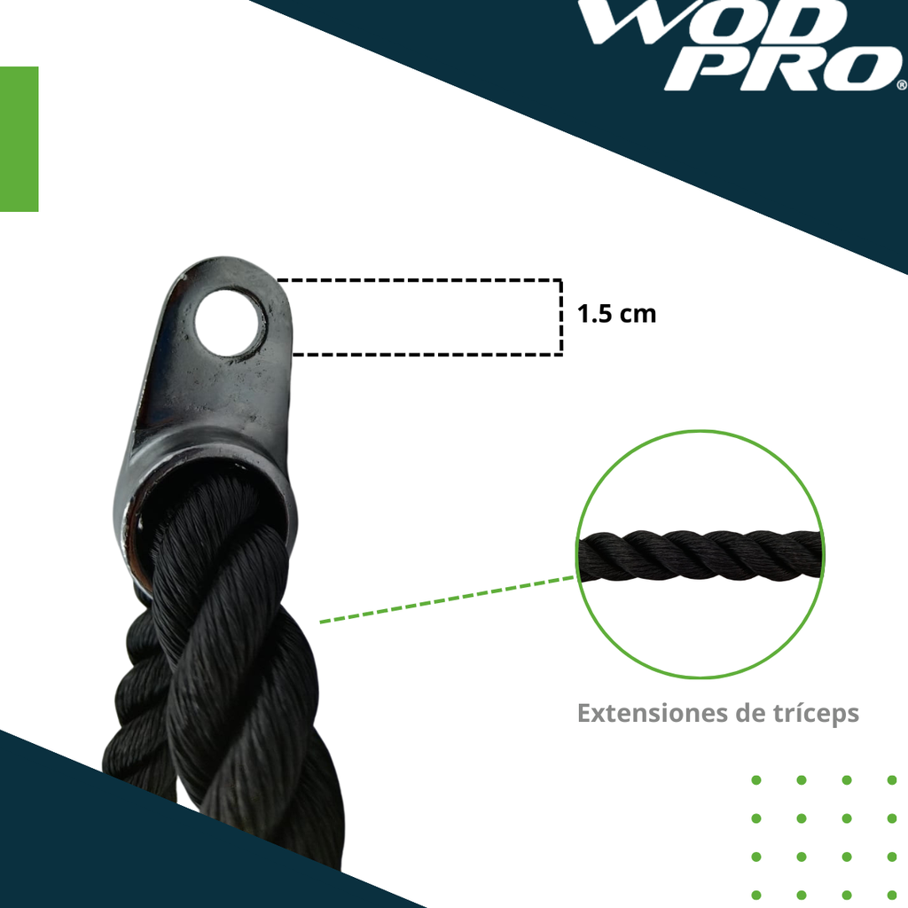 ​Agarre doble de cuerda para tríceps Wod Pro