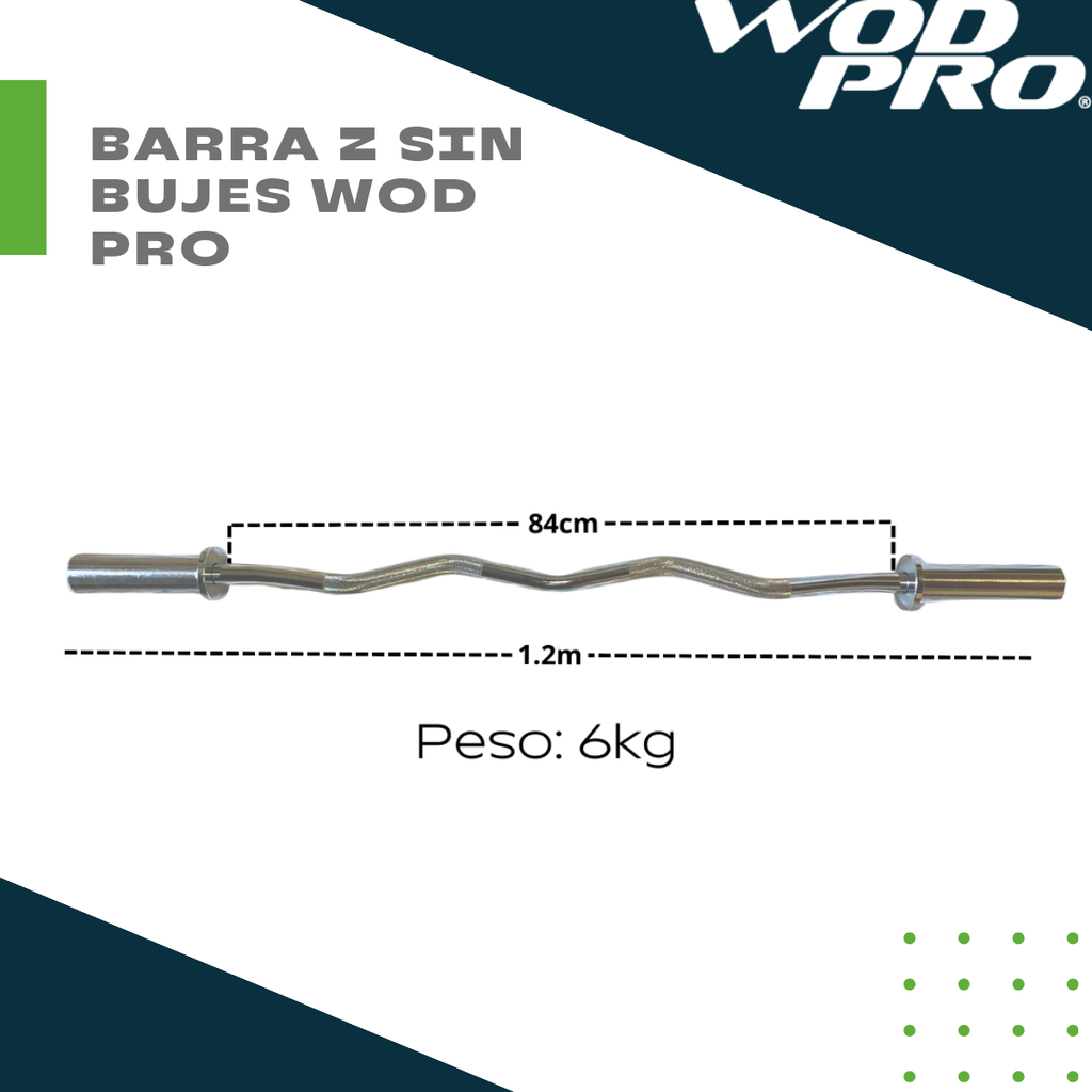 ​Barra "Z" sin bujes Wod Pro