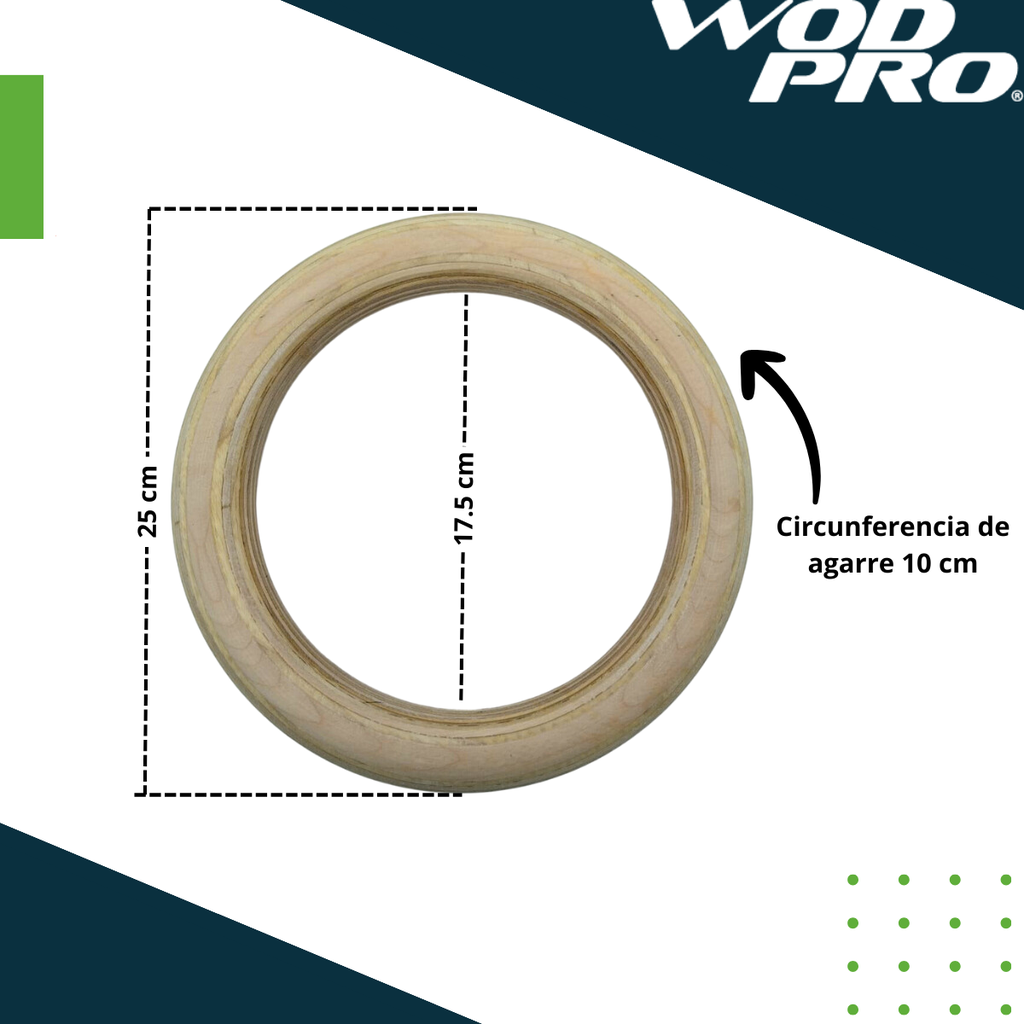 ​​​Par de Aros de Madera para Crossfit Wod Pro