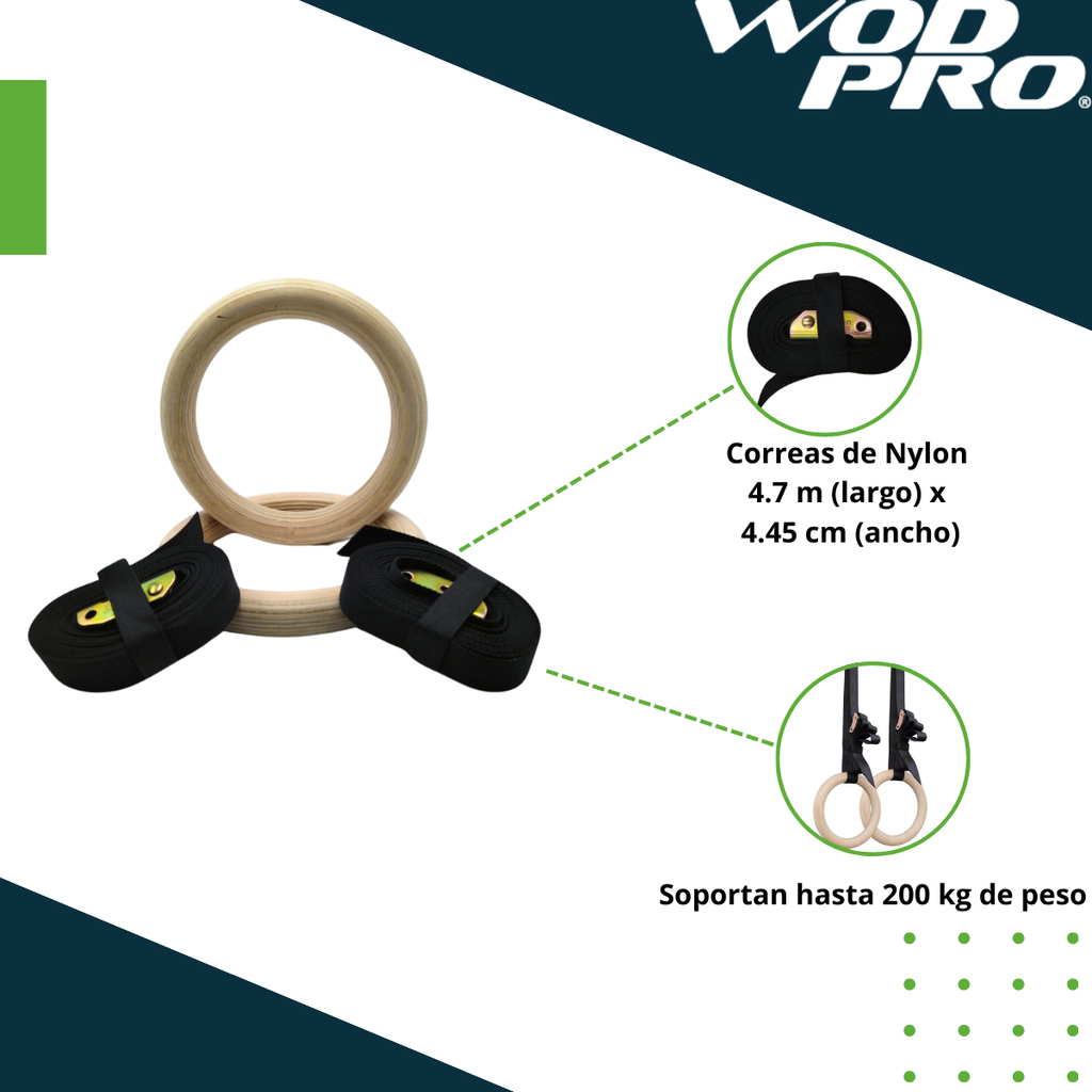 ​​​Par de Aros de Madera para Crossfit Wod Pro