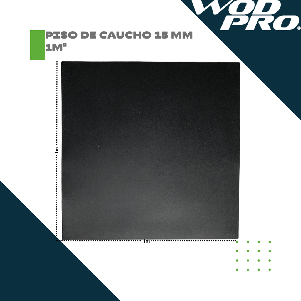 Piso de caucho 15 mm de 1 m²