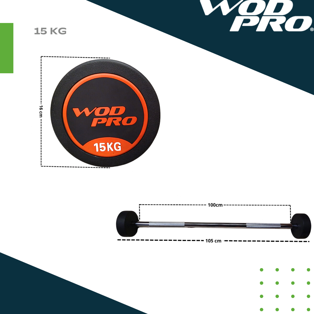 ​Set de 385 kg barras rectas con peso integrado Wod Pro