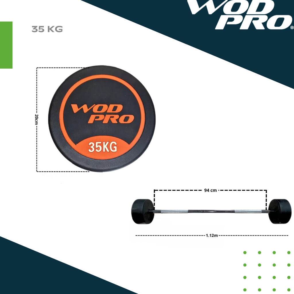 ​Set de 385 kg barras rectas con peso integrado Wod Pro