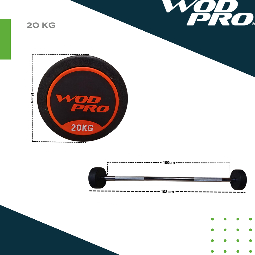 ​Set de 100 kg barras rectas con peso integrado Wod Pro