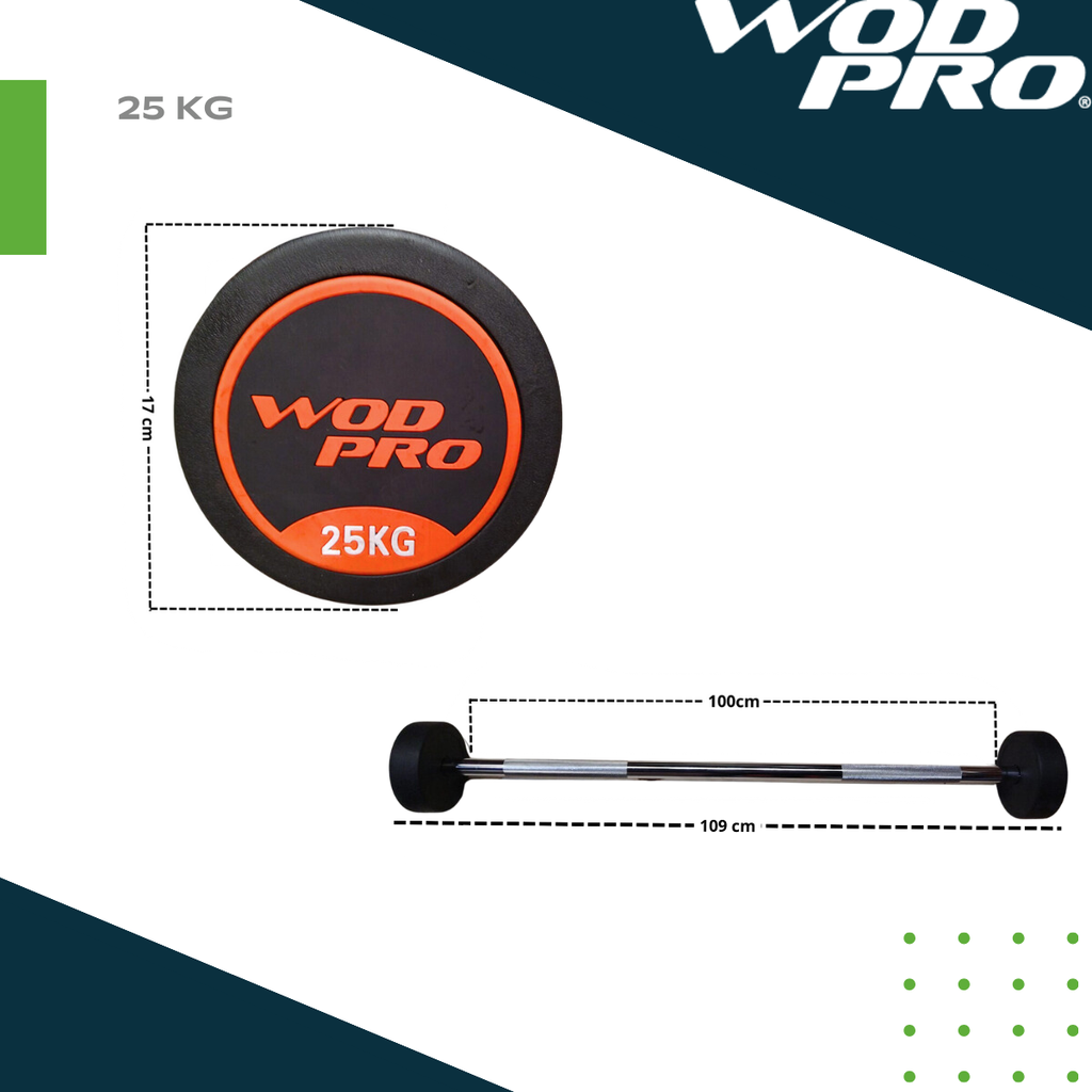 ​Set de 100 kg barras rectas con peso integrado Wod Pro