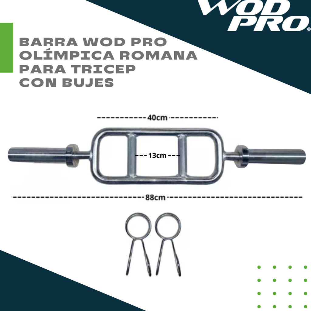 ​Barra Wod Pro Olímpica Romana para Tricep con bujes