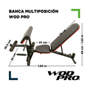 Banca multiposición con soporte para bíceps y pierna Wod Pro