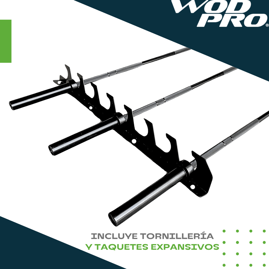 Rack de pared para 8 barras olímpicas Wod Pro