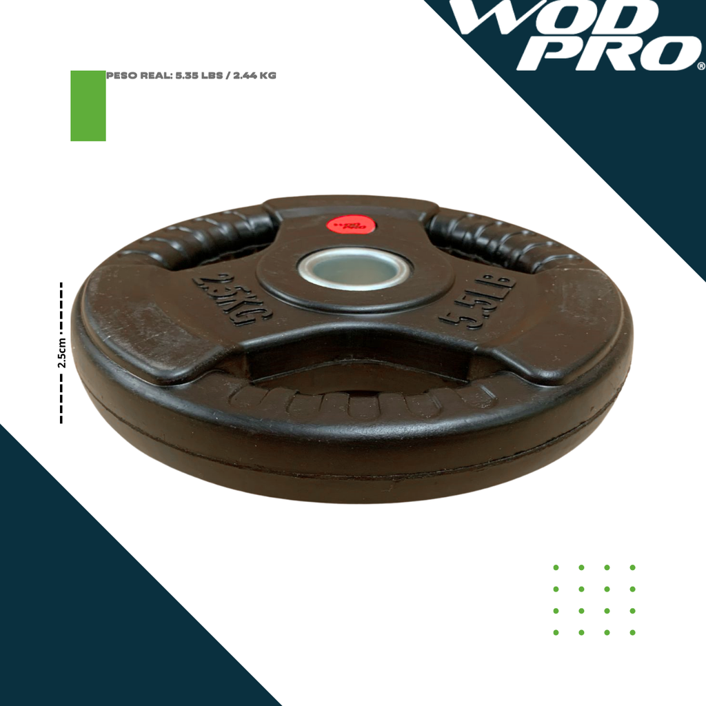 Par de discos estándar 1" 2.5 kg recubiertos Wod Pro