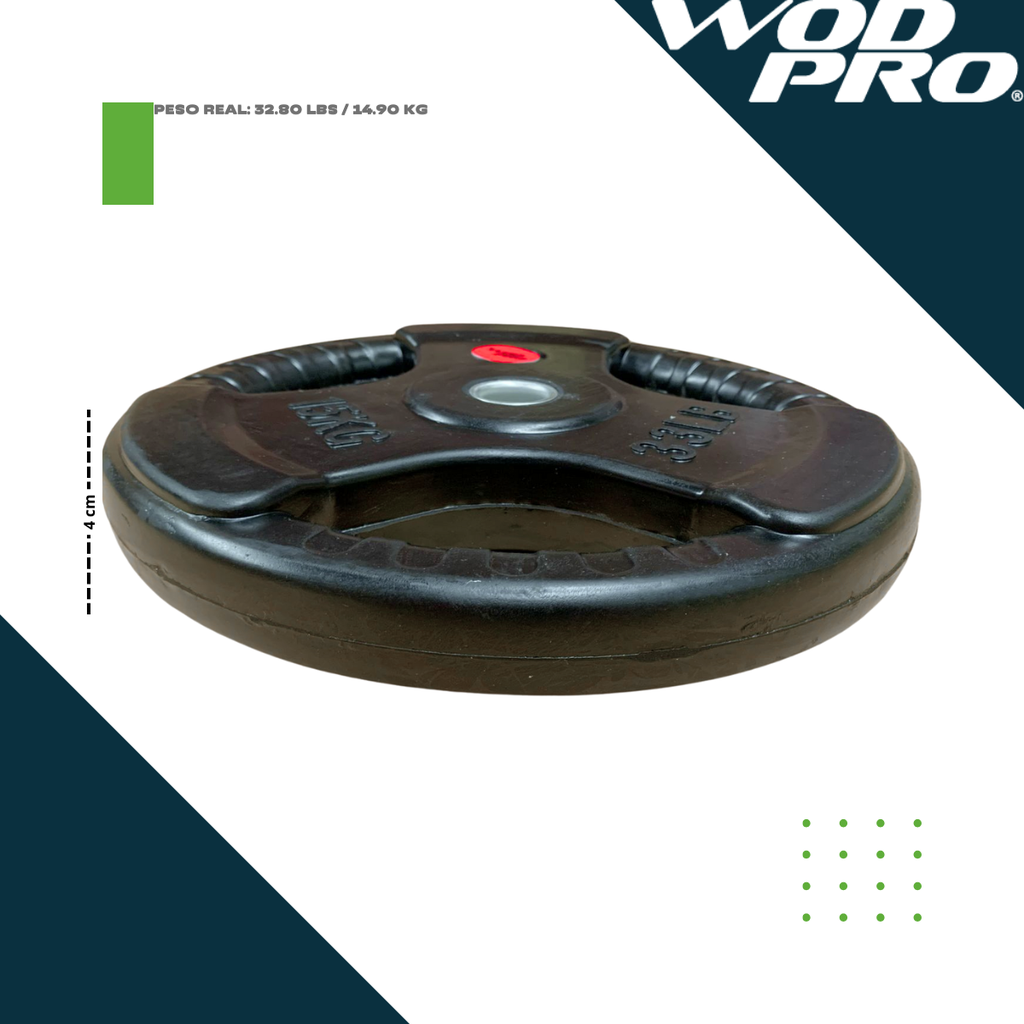 Par de discos estándar 1" 15 kg recubiertos Wod Pro