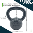 Pesa rusa 6 kg acero gris Wod Pro