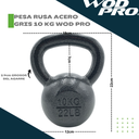 Pesa rusa 10 kg acero gris Wod Pro