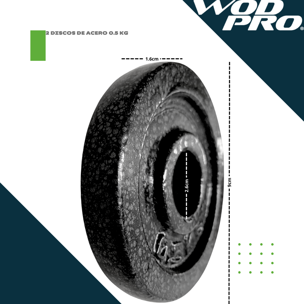 Set de mancuernas de 30kg discos con manerales y estuche Wod Pro