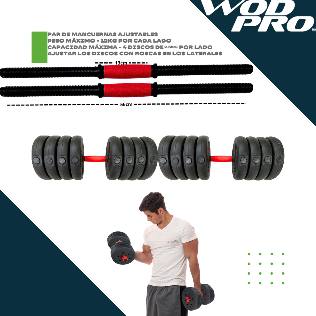Set de pesas 30 kg ajustable Wod Pro
