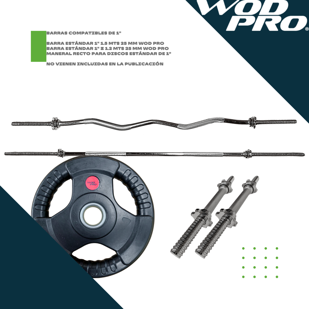Par de discos estándar recubiertos 20 kg Wod Pro