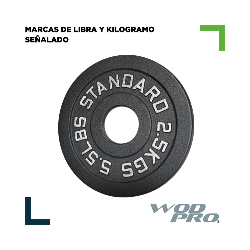 Par de discos de acero negro 2.5 kg Wod Pro