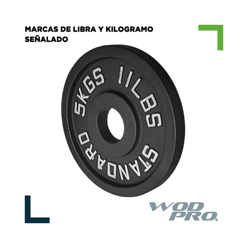 Par de discos de acero negro 5 kg Wod Pro