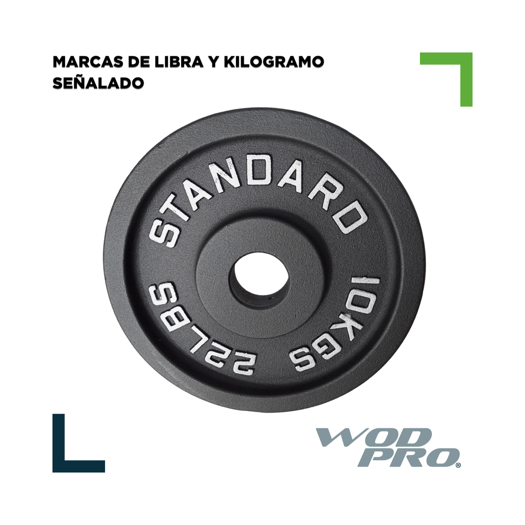 Par de discos de acero negro 10 kg Wod Pro