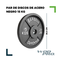Par de discos de acero negro 15 kg Wod Pro