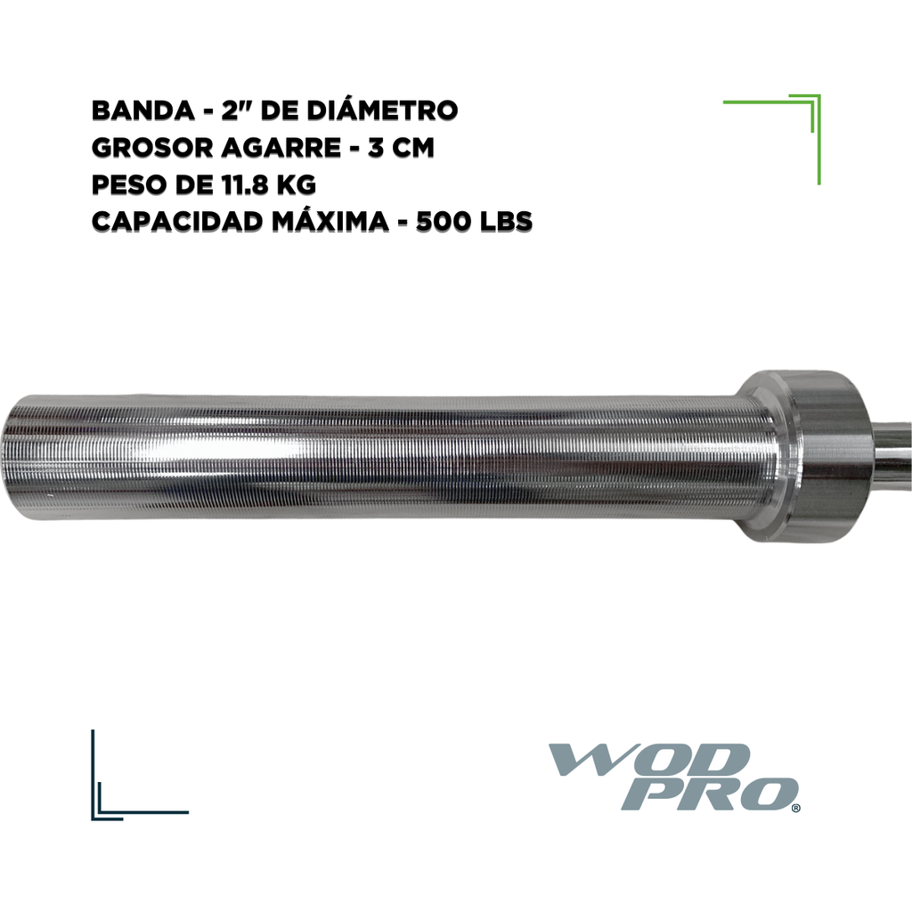Barra semi-olímpica Wod Pro 1.8 m sin bujes