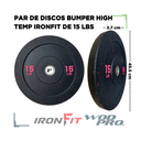 Par de Discos Bumper High Temp IronFit de 15 Lbs