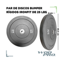 Par de Discos Bumper Rígidos IronFit de 25 Lbs