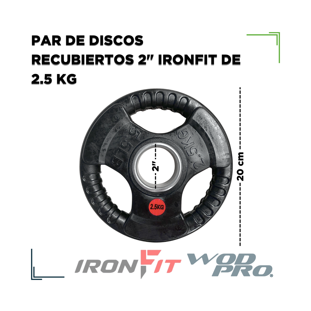 Par de Discos Recubiertos 2" IronFit de 2.5 kg
