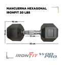 Par de Mancuernas Hexagonales IronFit 20 Lbs