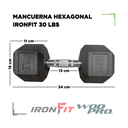 Par de Mancuernas Hexagonales IronFit 30 Lbs