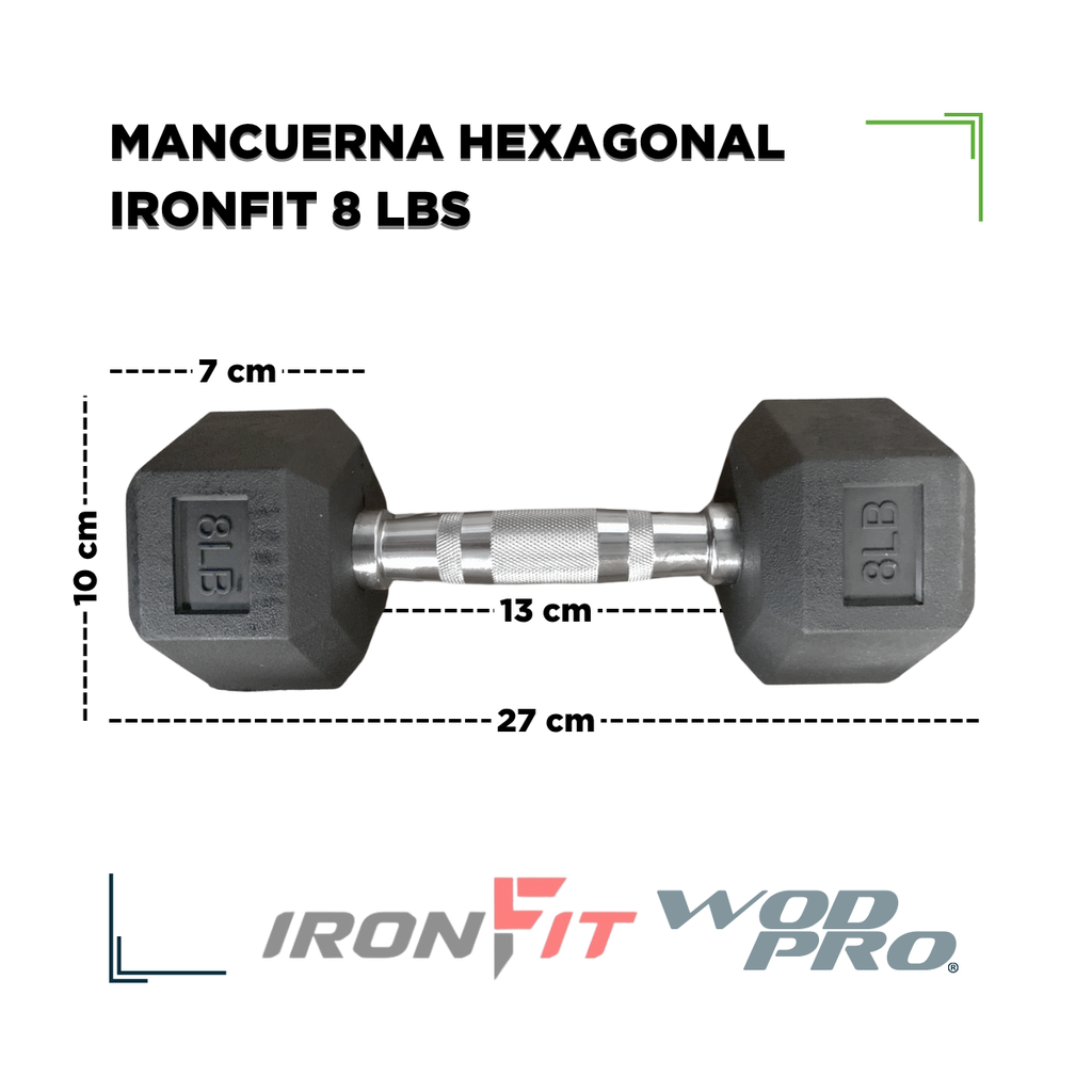 Par de Mancuernas Hexagonales IronFit 8 Lbs