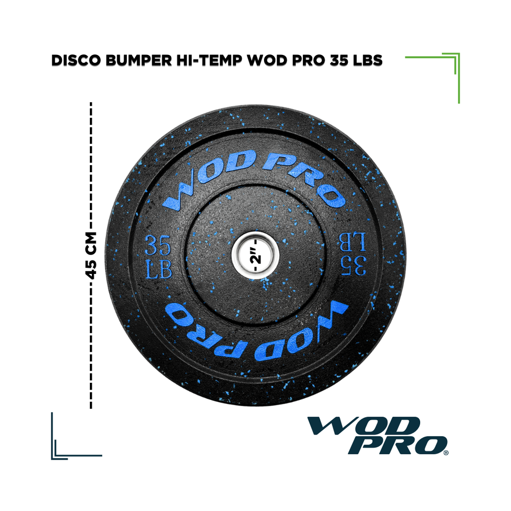 Par de Discos Bumper Hi-Temp Wod Pro 35 lbs