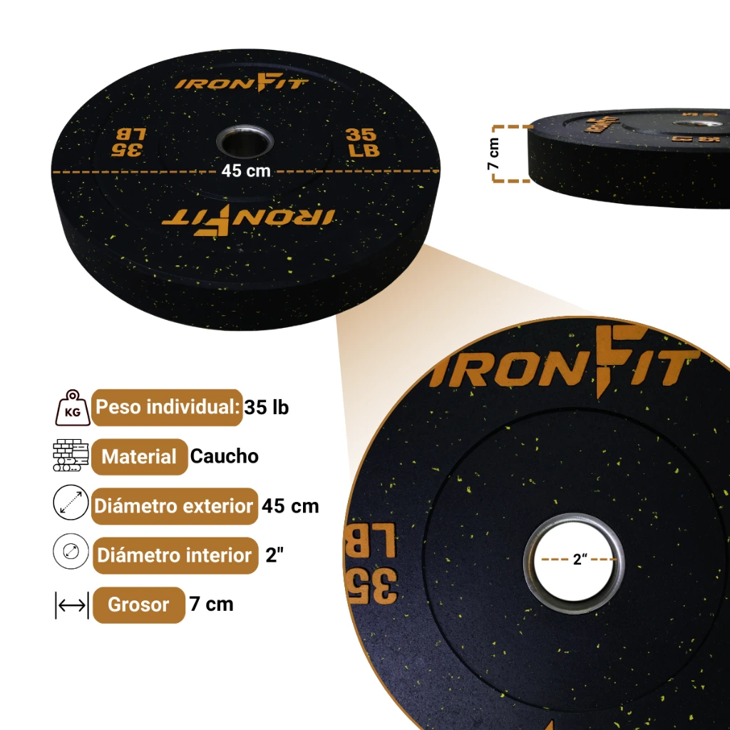 Par de Discos Bumper Hi Temp IronFit de 35 Lbs (3).webp