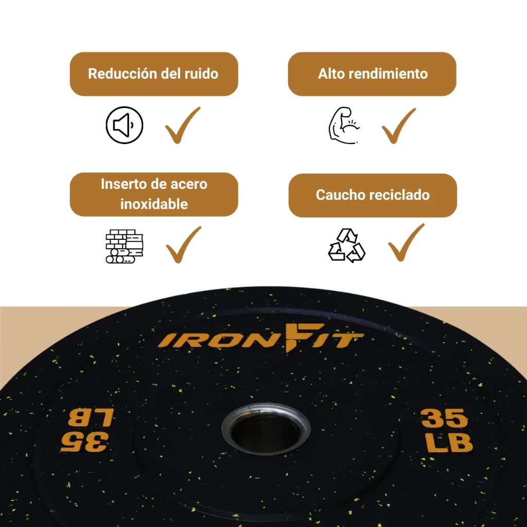 Par de Discos Bumper Hi Temp IronFit de 35 Lbs (4).webp