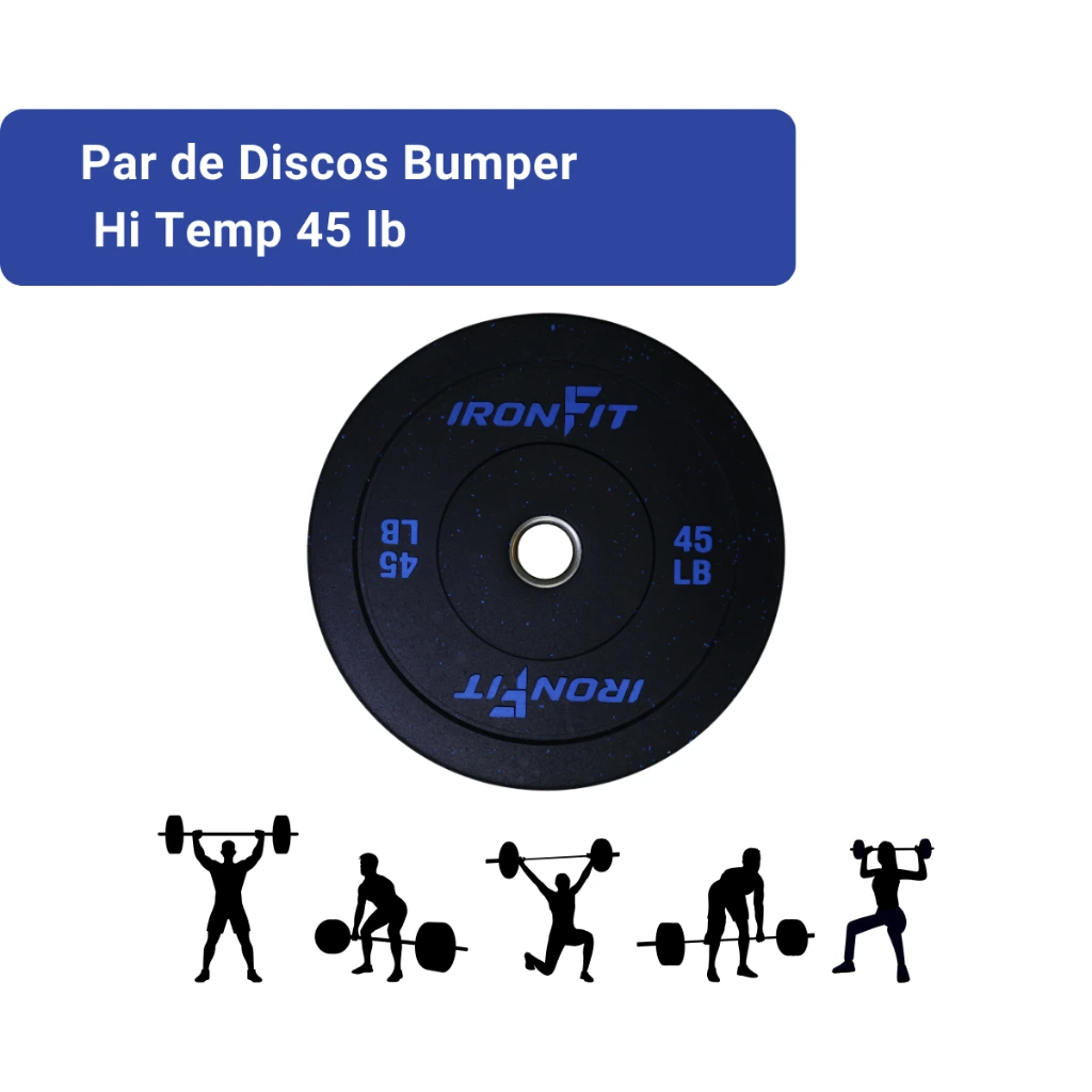 Par de Discos Bumper Hi Temp IronFit de 45 Lbs (2).webp