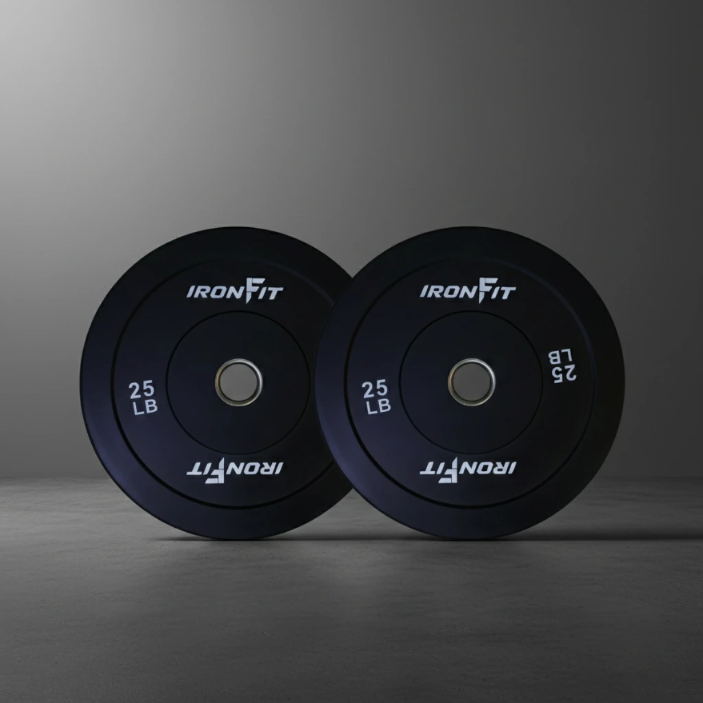 Par Discos Bumper Rígidos IronFit 25 lb (4).webp