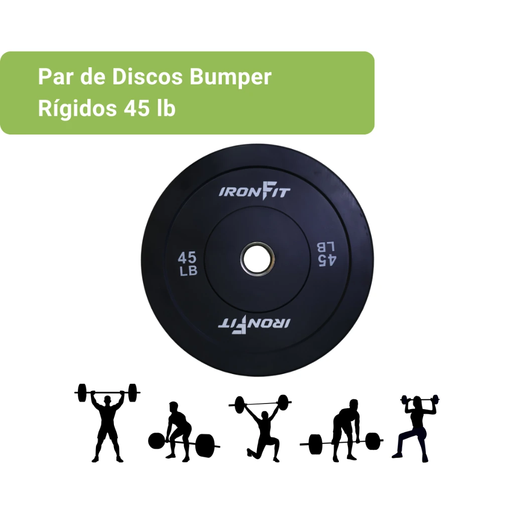 Par Discos Bumper Rígidos IronFit 45 lb (2).webp