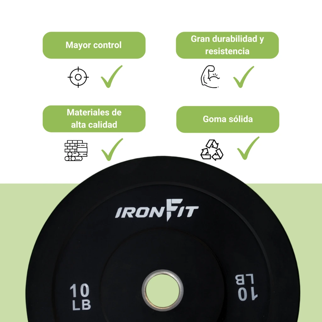 Par Discos Bumper Rígidos 10 lb IronFit  (3).webp