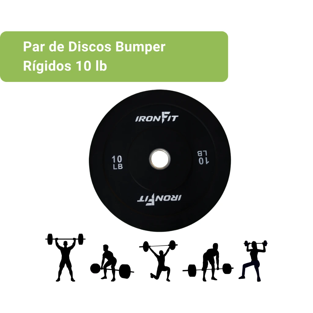 Par Discos Bumper Rígidos 10 lb IronFit  (1).webp
