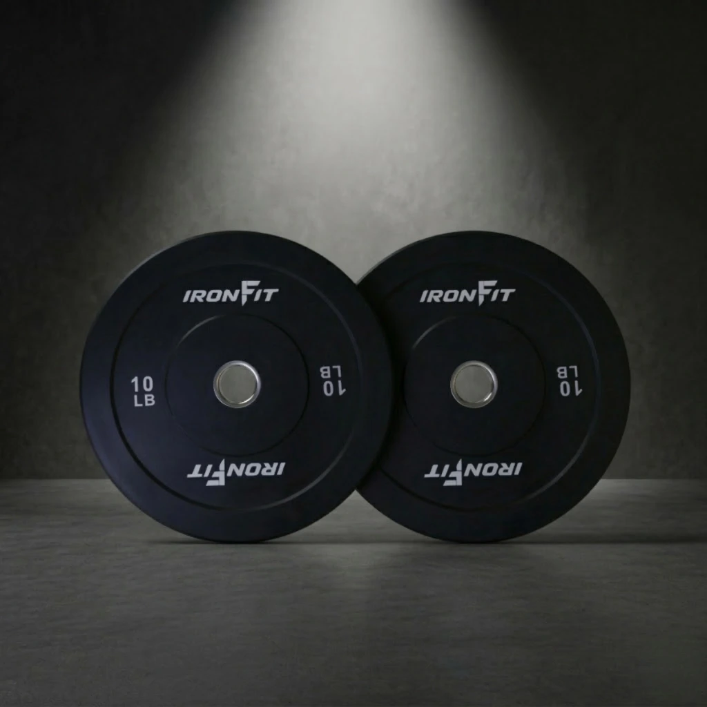 Par Discos Bumper Rígidos 10 lb IronFit.webp