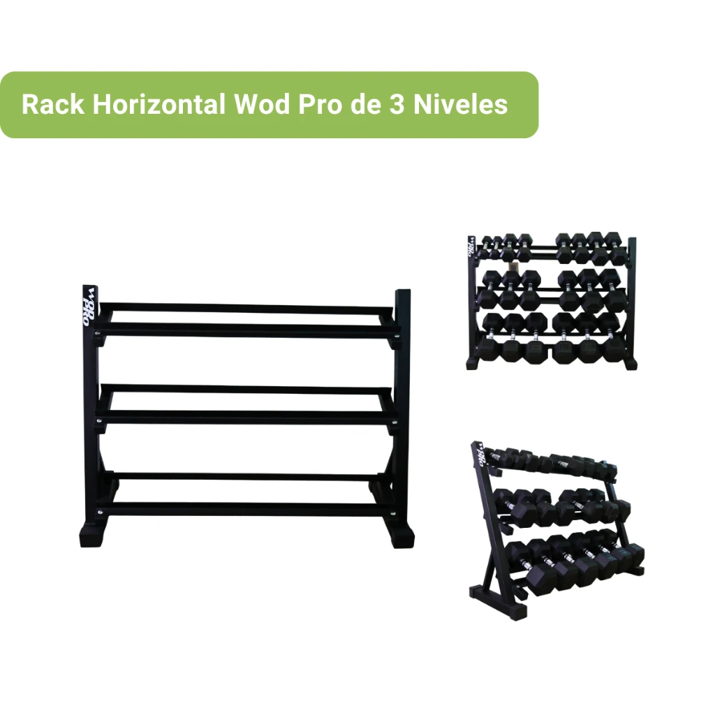 Rack Horizontal Wod Pro de 3 Niveles para 10 Pares de Mancuernas | Wod ...