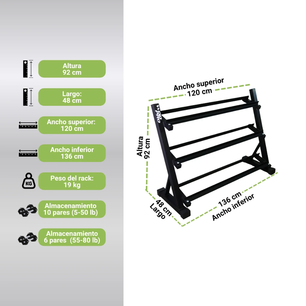Rack Horizontal Wod Pro de 3 Niveles para 10 Pares de Mancuernas (3).webp