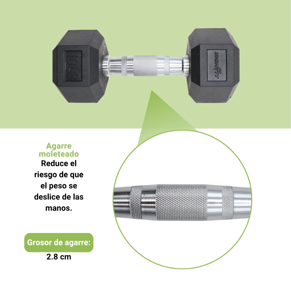 Mancuernas Hexagonales IronFit 10 lb (4).webp