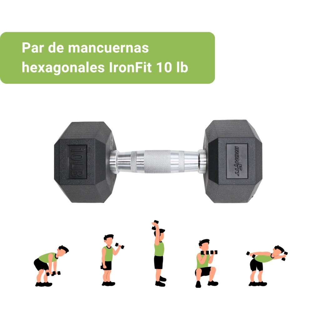 Mancuernas Hexagonales IronFit 10 lb (2).webp