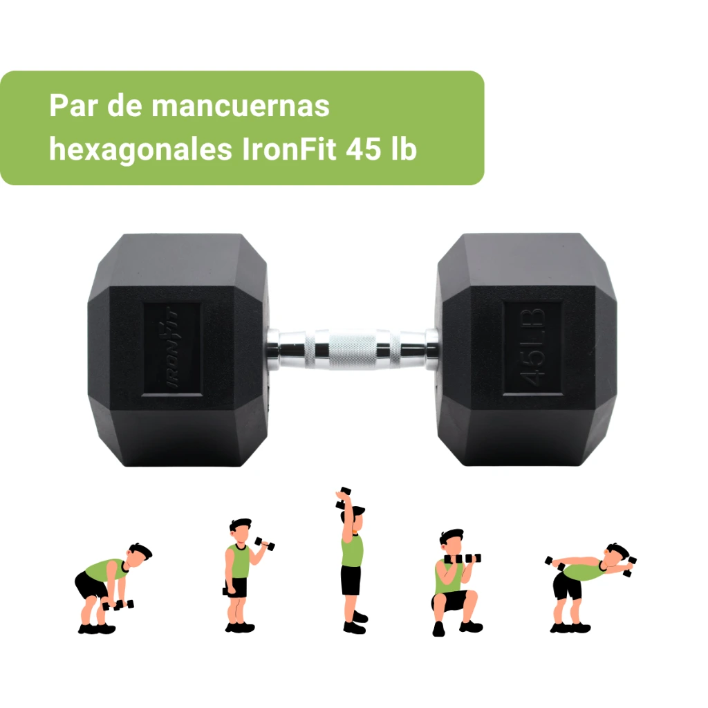 Mancuernas Hexagonales IronFit 45 lb (2).webp