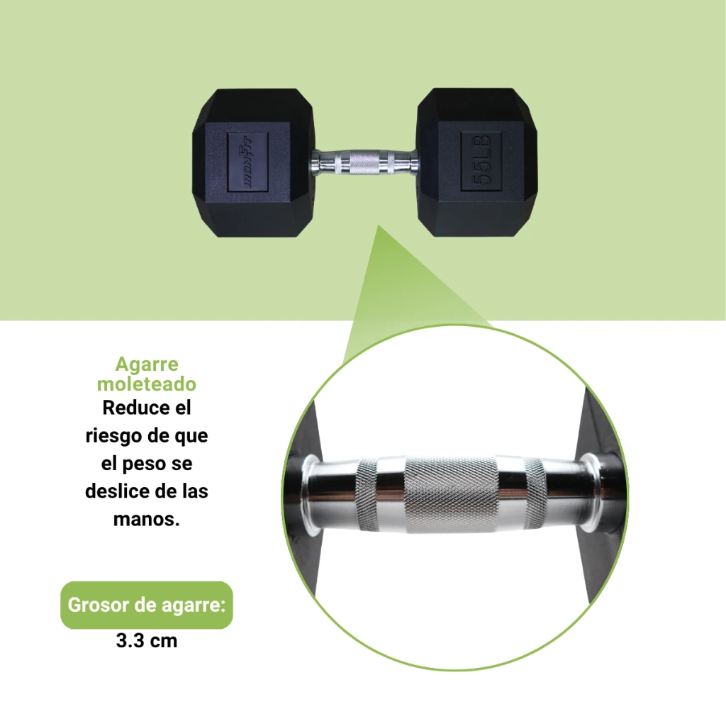 Mancuernas Hexagonales IronFit 55 lb (4).webp