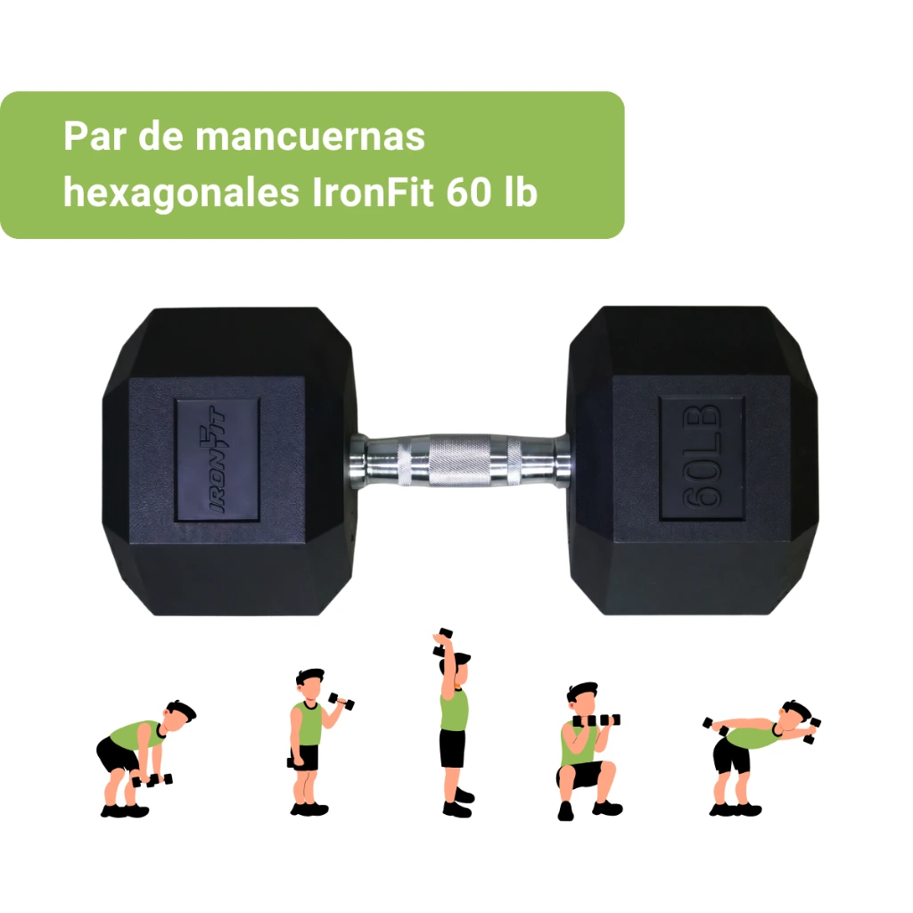 Mancuernas Hexagonales IronFit 60 lb (2).webp