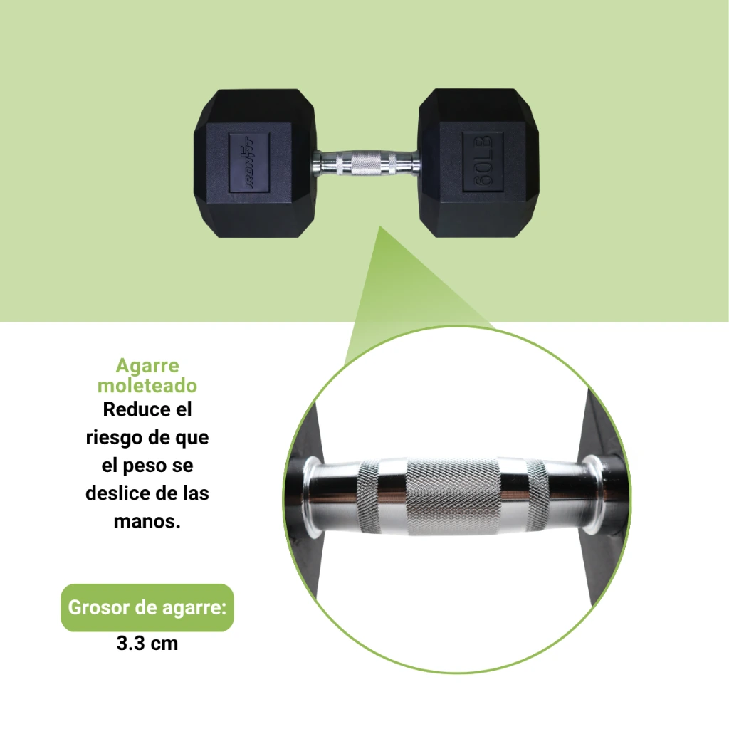 Mancuernas Hexagonales IronFit 60 lb (4).webp