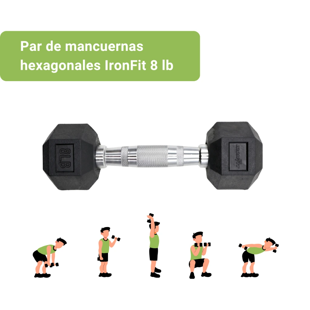 Mancuernas Hexagonales IronFit 8 lb.webp